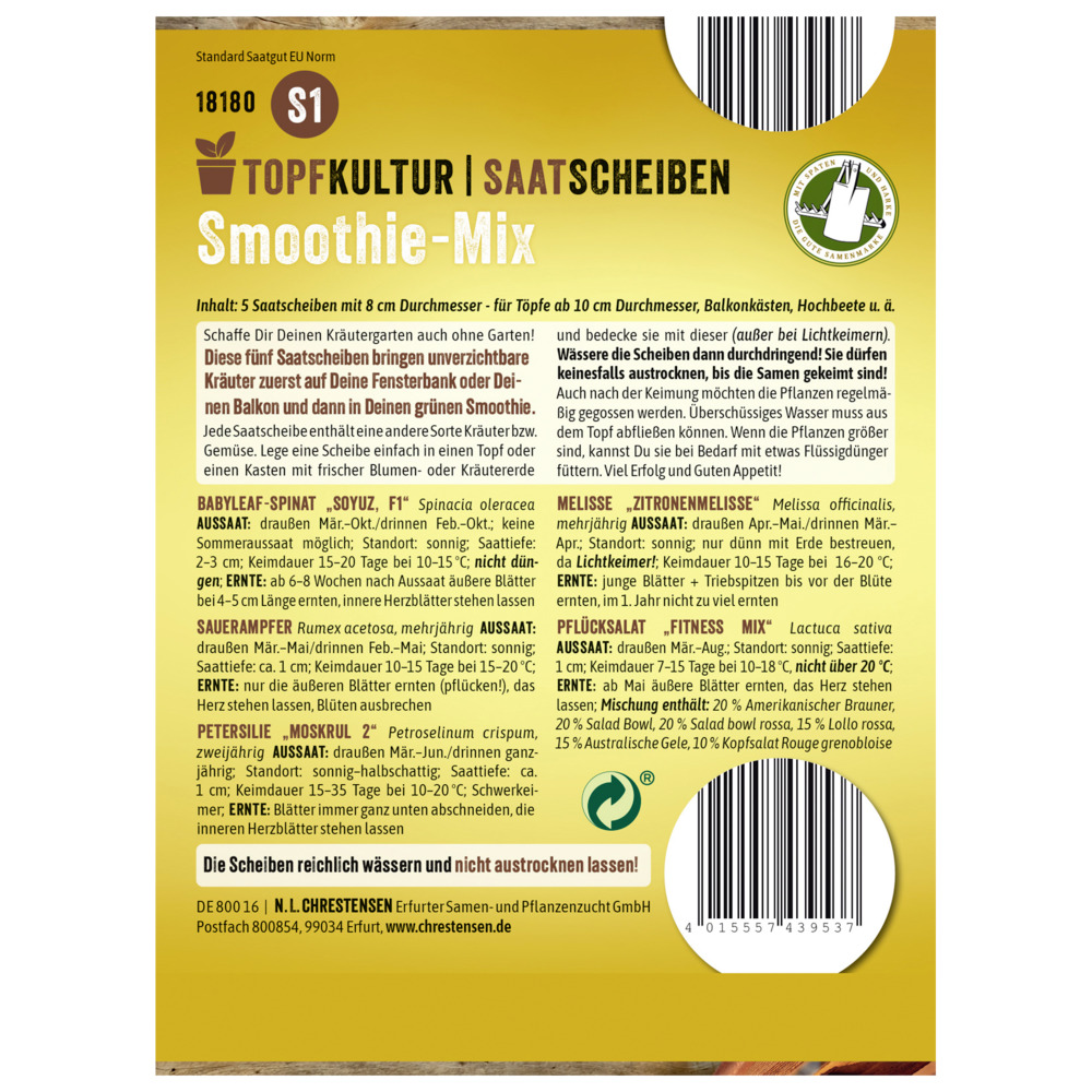 Saatscheiben Smoothie-Kr&auml;uter-Mix 5 Scheiben image number 1