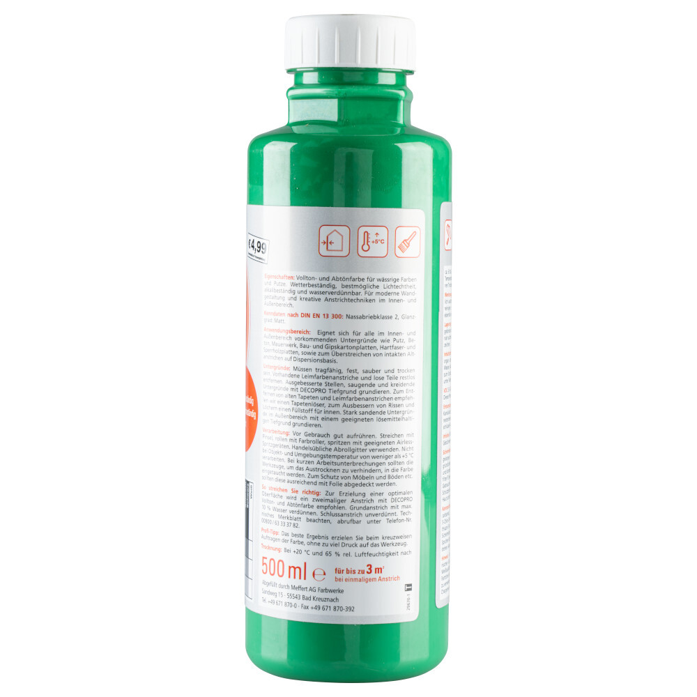DECOPRO Vollton und Abt&ouml;nfarbe 500 ml gr&uuml;n innen und au&szlig;en image number 1