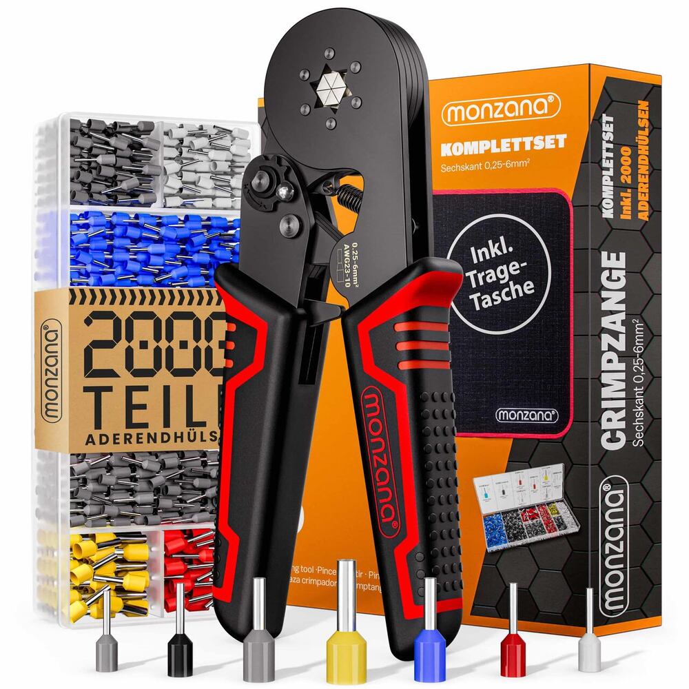 monzana&reg; Crimpzange Set sechskant mit Aderendh&uuml;lsen