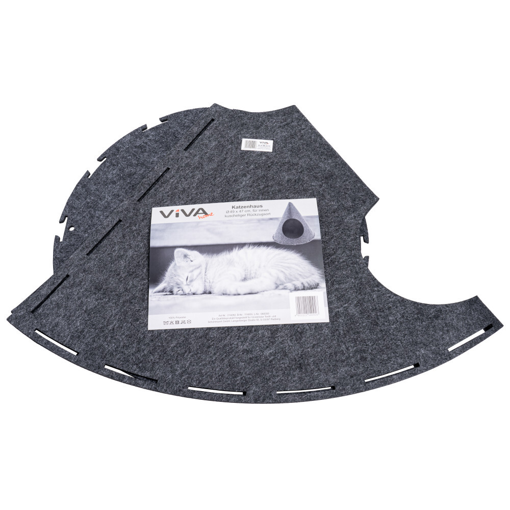 Katzenzelt zusammenfaltbar &Oslash; 49 x 47cm aus Filz - B-Ware image number 2