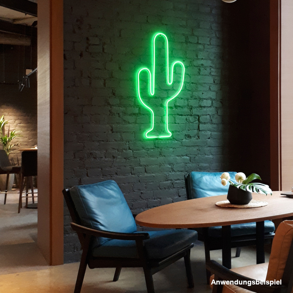 LED-Wanddekoration Kaktus mit 96 gr&uuml;nen LEDs und Timerfunktion image number 2