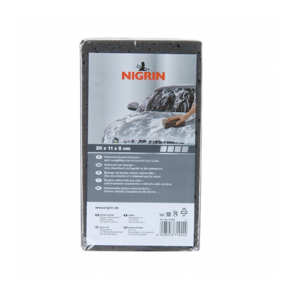 Nigrin Universal-Autoschwamm, 20 x 11 x 5 cm, grau