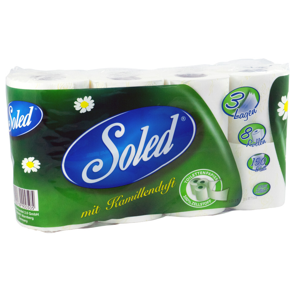 Toilettenpapier 3-lagig 8 Rollen