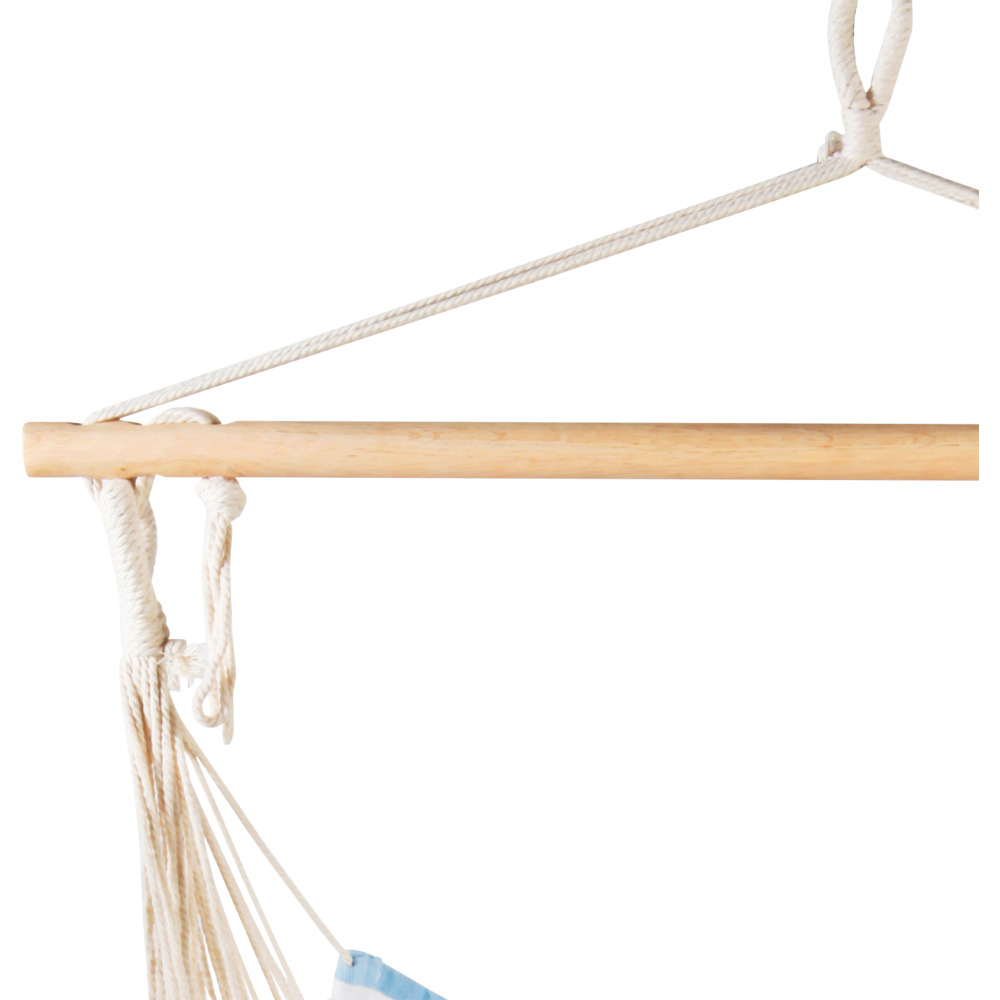 H&auml;ngesessel aus Polyester blau-wei&szlig; gestreift mit Holzstab image number 4