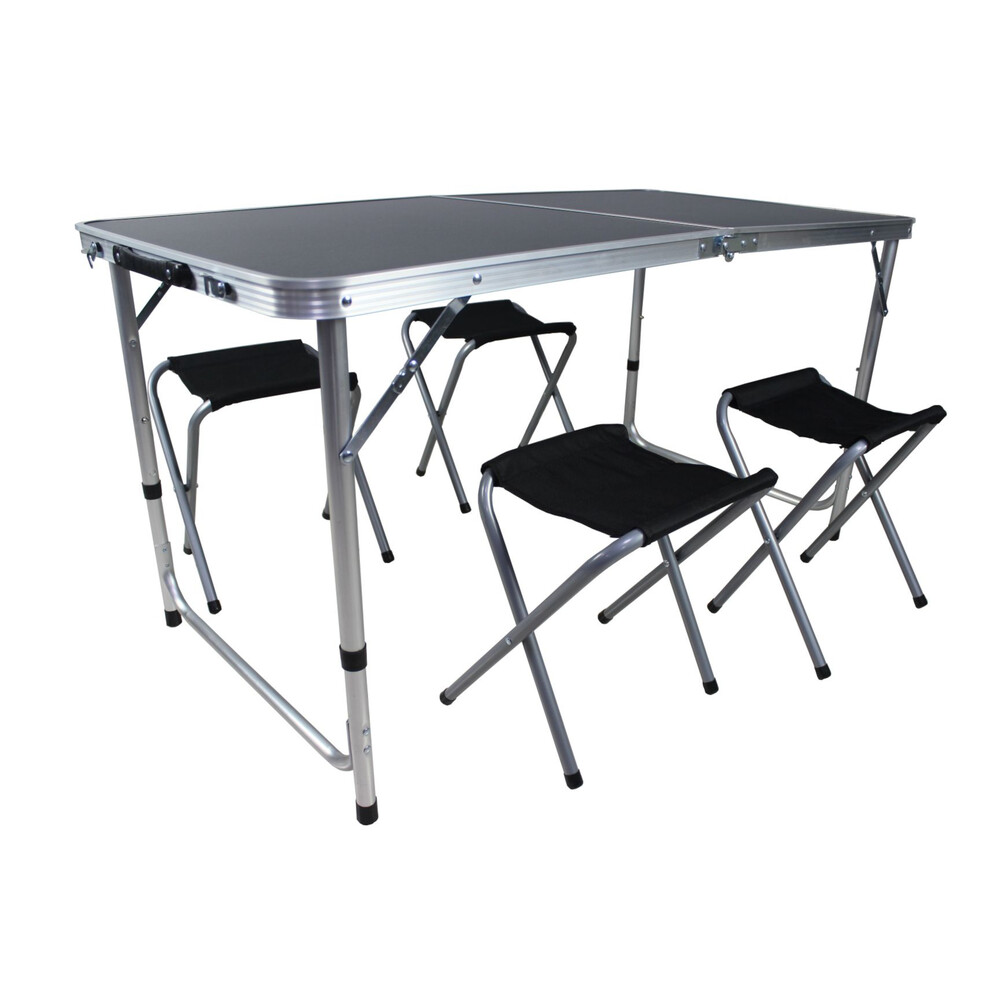 Camping Sitzgruppe schwarz/silber