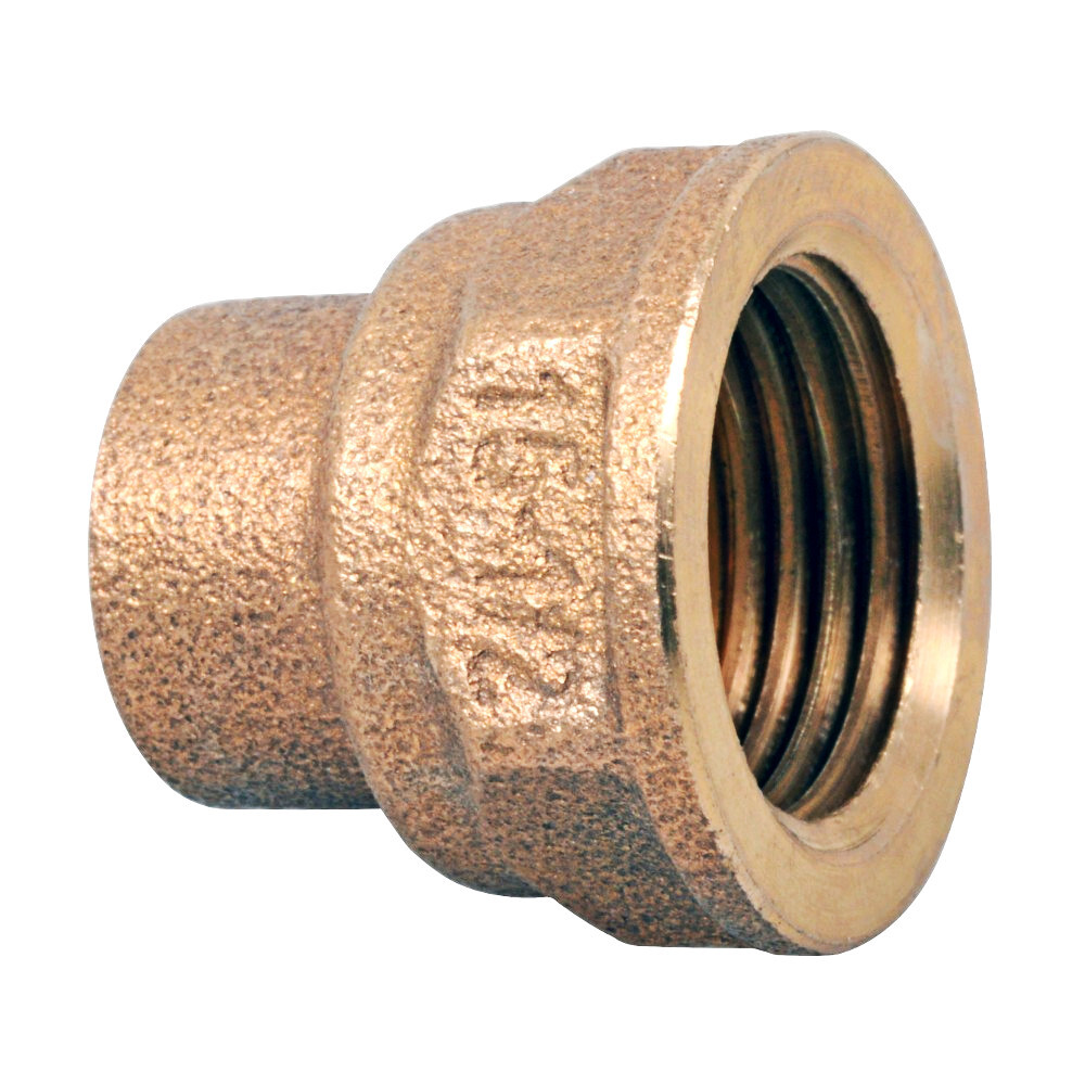 &Uuml;bergangsnippel f&uuml;r Kupferrohr Rotguss 15 mm x &frac12;'' Innengewinde