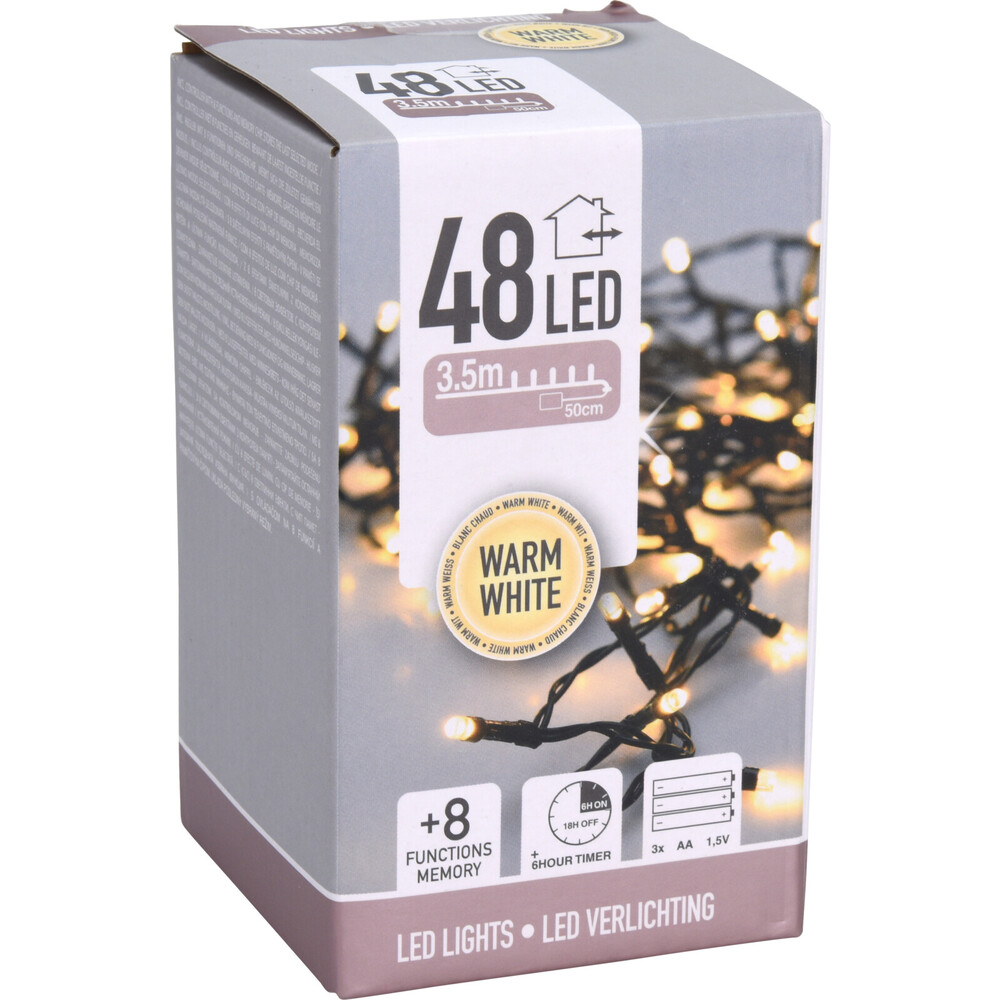 LED-Lichterkette 48 LEDs mit Timer und 8 Funktionen