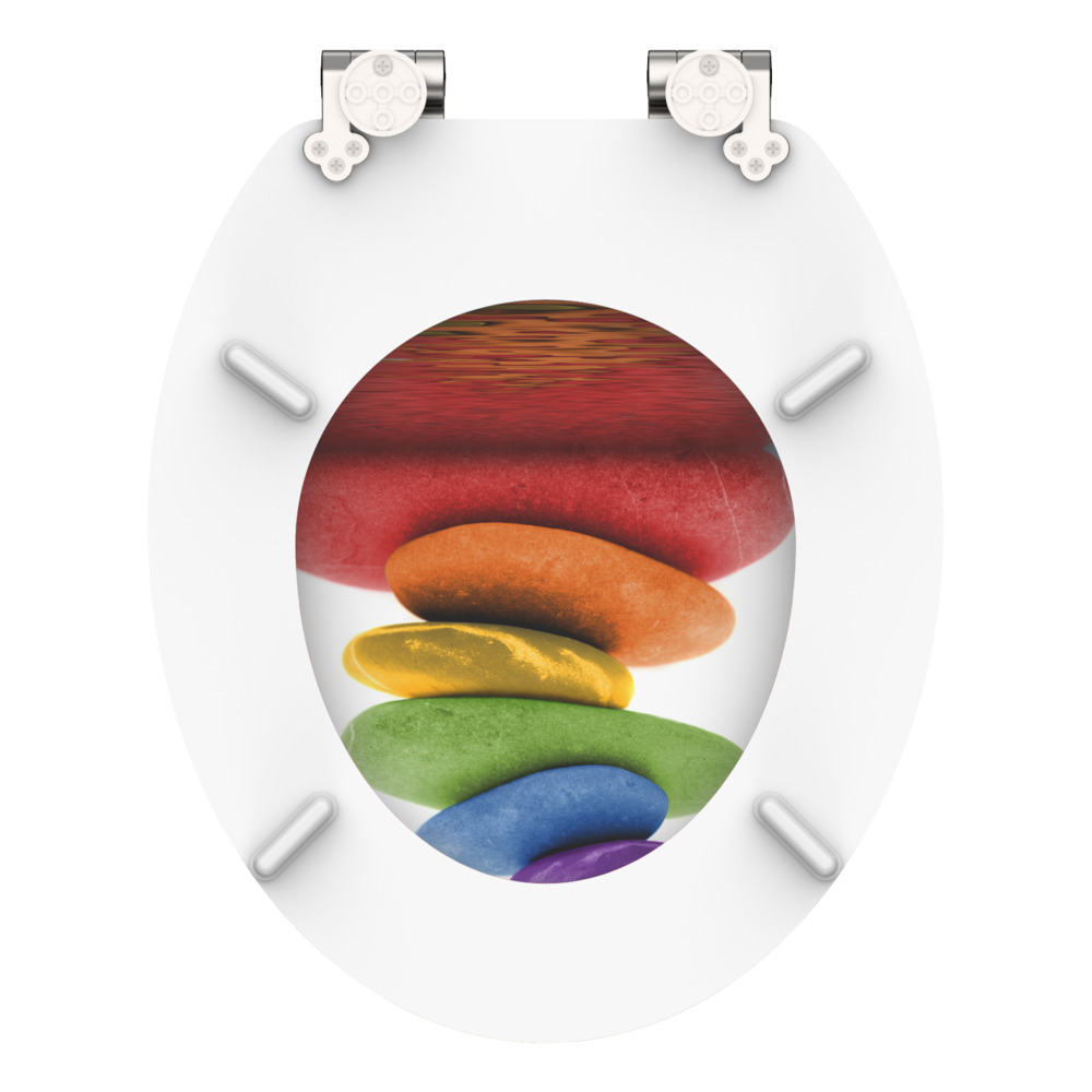 WC-Sitz MDF mit Absenkautomatik Motiv Colorful-Stones image number 4