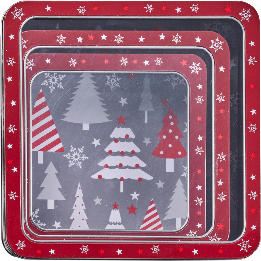 Geb&auml;ckdose 3er-Set eckig, 2-fach sortiert image number 2