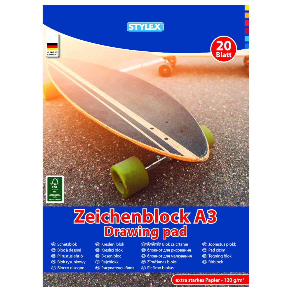 Zeichenblock A3 20 Blatt holzfrei