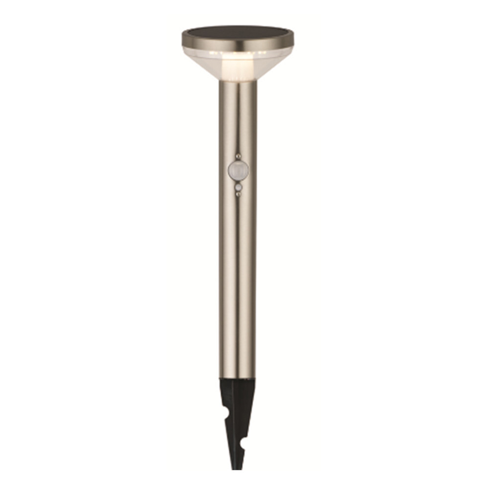 LED-Solarbodenleuchte rund 50 cm 2 Wat mit Bewegungsmelder und Bodenspie&szlig;