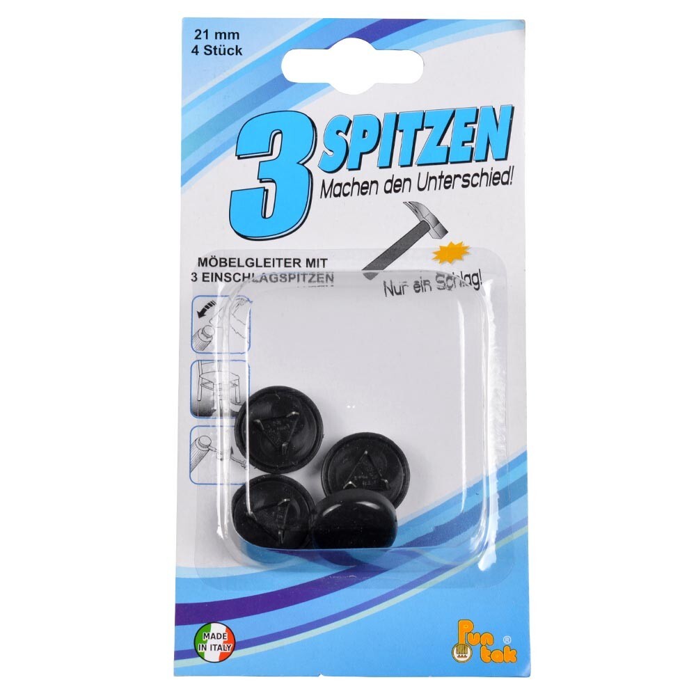 Nagel Filzgleiter-Set 4 St&uuml;ck 21 mm in Schwarz