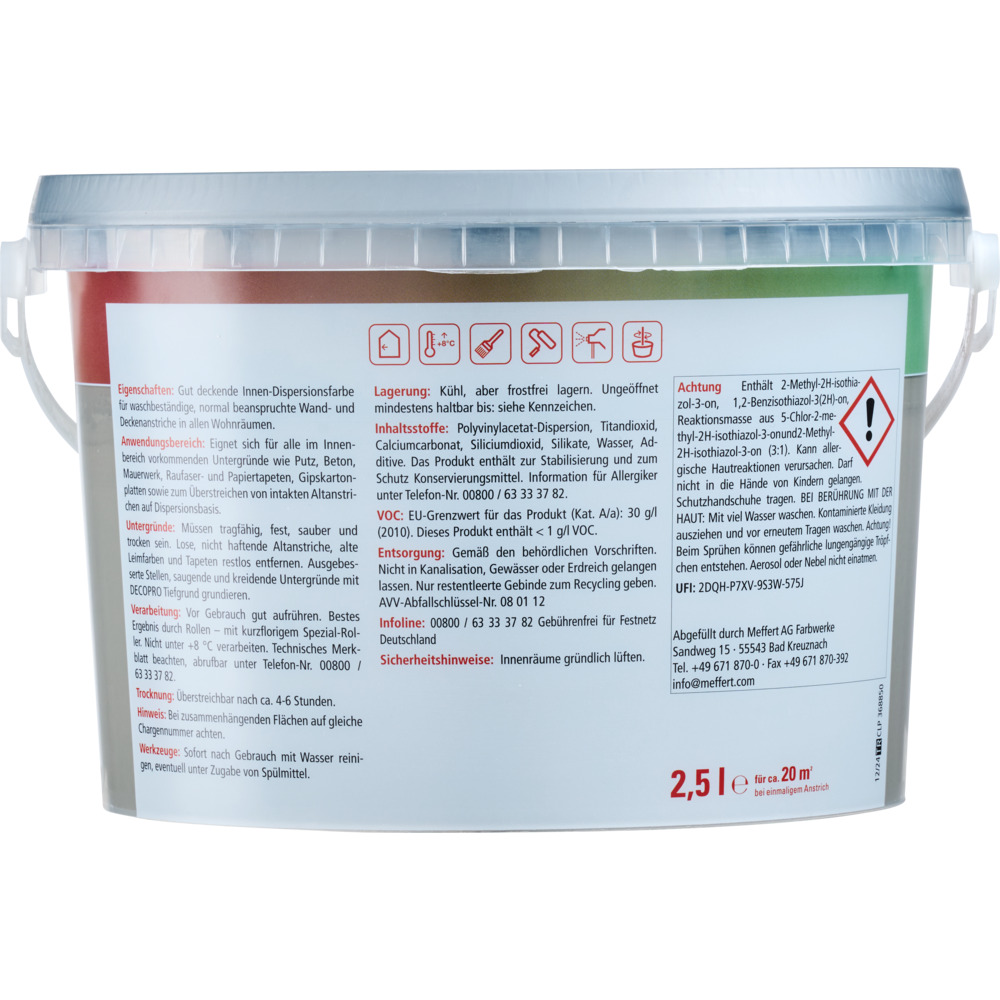 DECOPRO Wandfarbe 2,5 Liter nebel matt image number 1