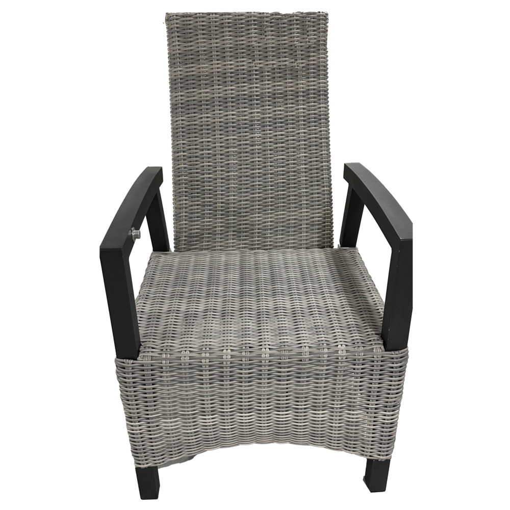 Gartensessel Polyrattan/Alu verstellbar gepolstert grau-meliert image number 1