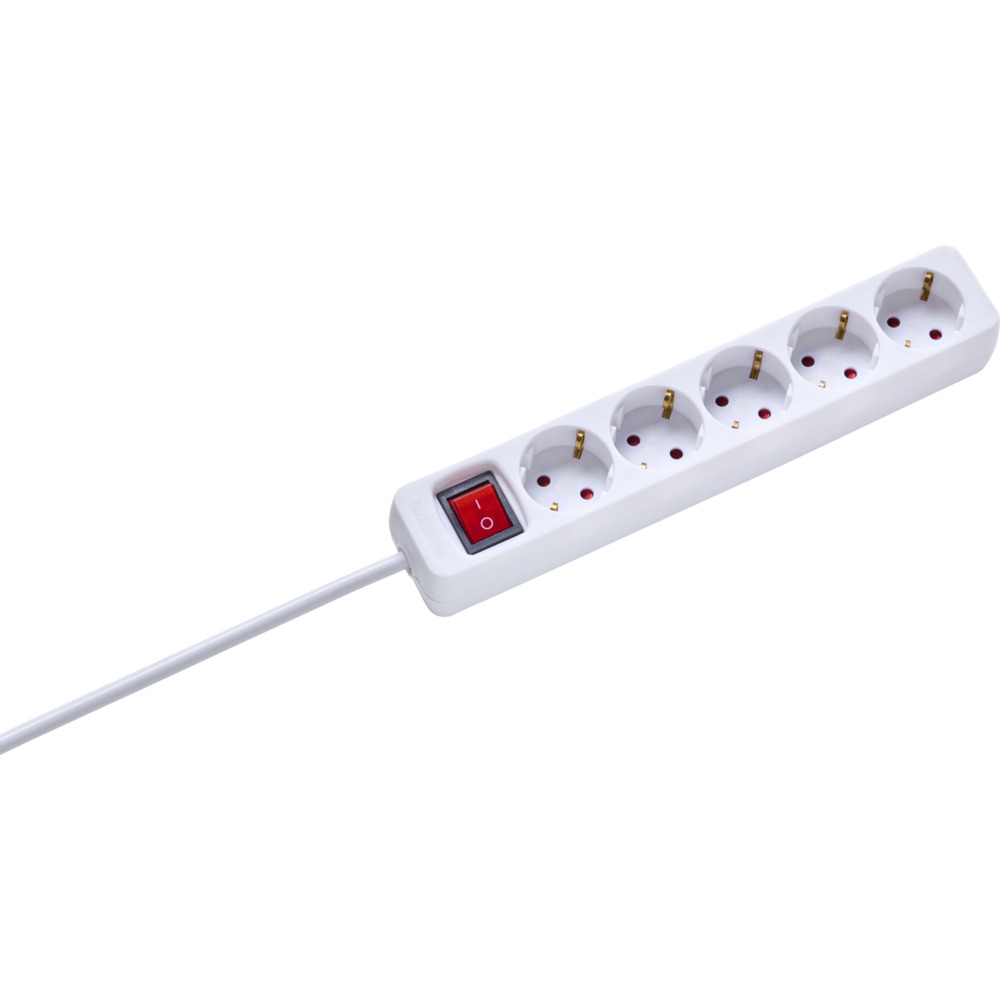 Steckdosenleiste 5 fach mit beleuchtetem Schalter