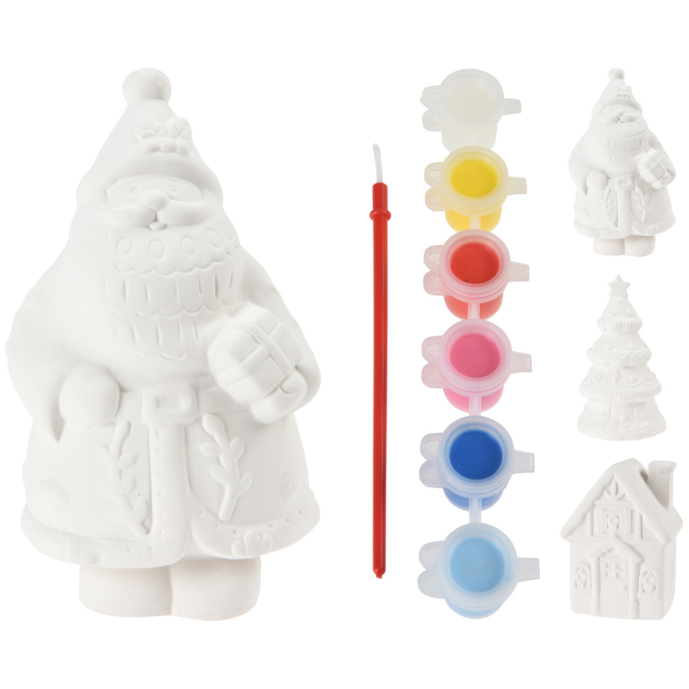 Weihnachtsfigur bemalbar mit Pinsel und Farben