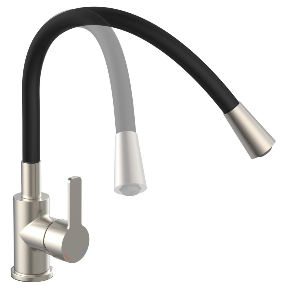 EISL K&uuml;chenarmatur FLEXO Edelstahloptik schwarz image number 2