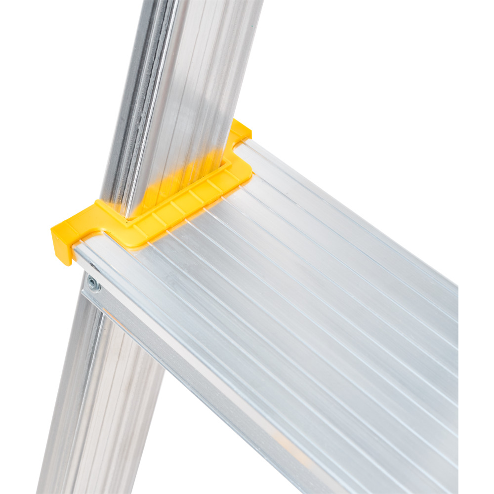 Trittleiter aus Aluminium mit 4 Stufen, beidseitig begehbar image number 2