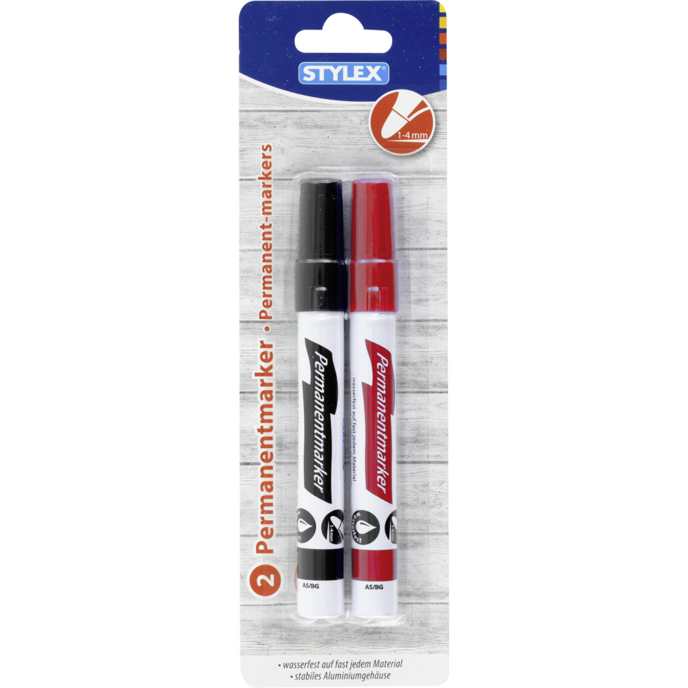 Wasserfeste Permanentmarker im 2er Set sortiert image number 1