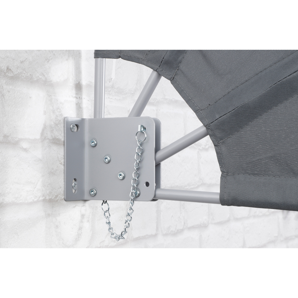 Balkonf&auml;cher 1,2 x 1,2 m aus Polyester in Grau image number 1