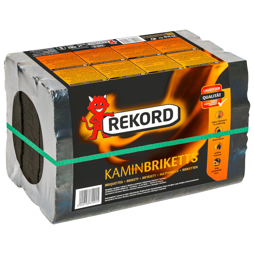 REKORD&reg; Braunkohle-Kaminbriketts10 kg mit langer Brenndauer image number 1