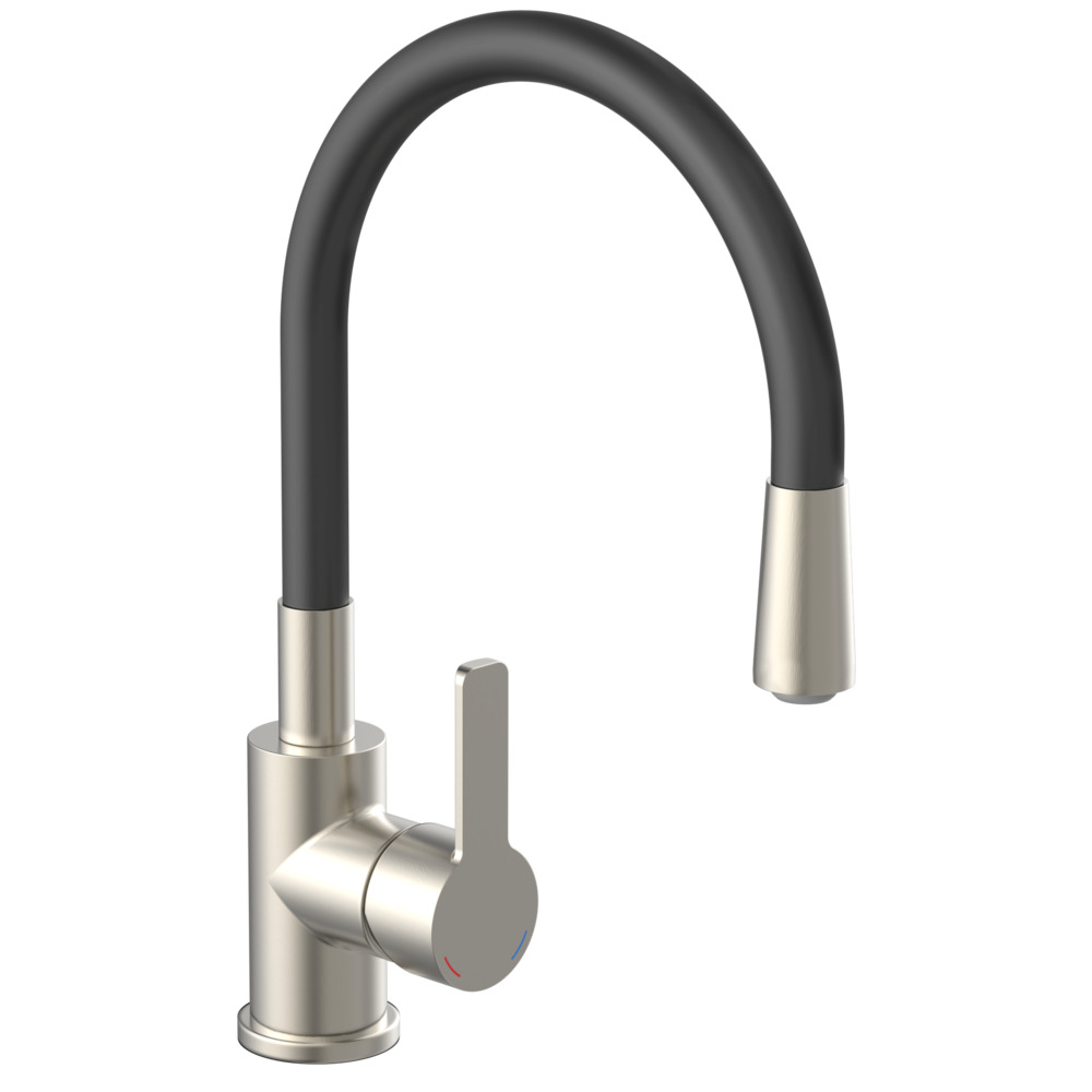 EISL K&uuml;chenarmatur FLEXO Edelstahloptik schwarz