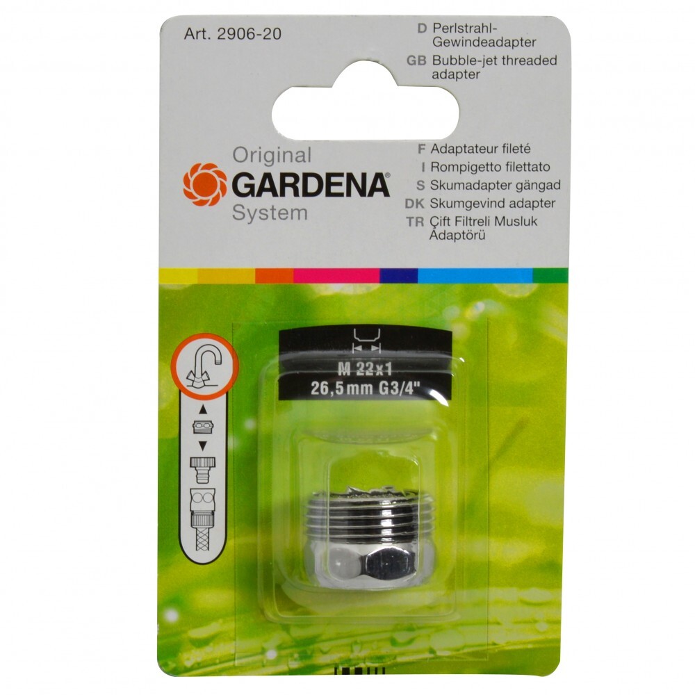 Gardena Perlstrahl-Gewindeadapter M22x1 26,5mm G3/4" aus Metall