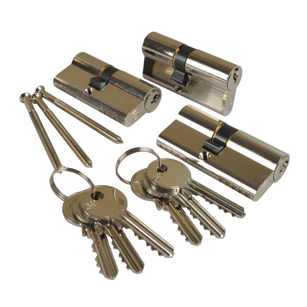 ISEO Schliesszylinder Set Gera 5900 3Stk. gleichschlie&szlig;end 6 Schl&uuml;ssel