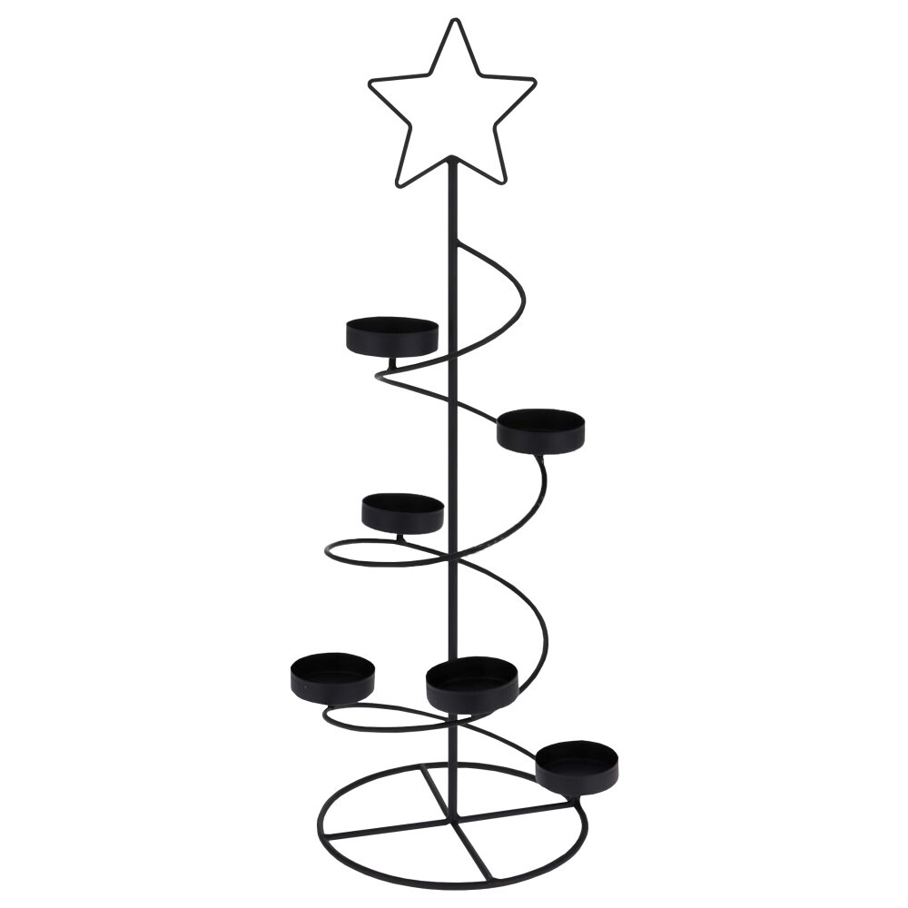 Teelichthalter tannenbaumf&ouml;rmig 50 cm f&uuml;r sechs Teelichter