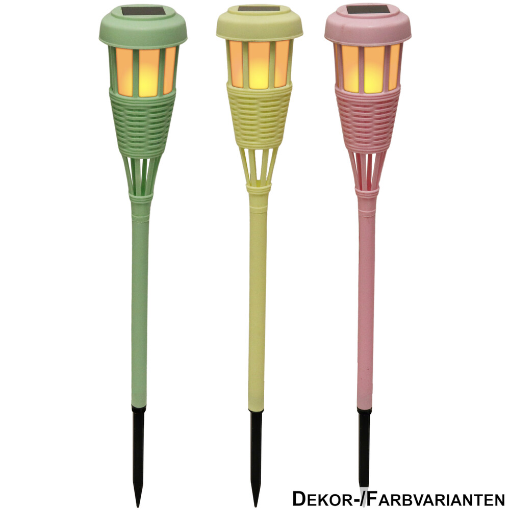 LED-Solar-Gartenfackel 50,5 cm, sortiert