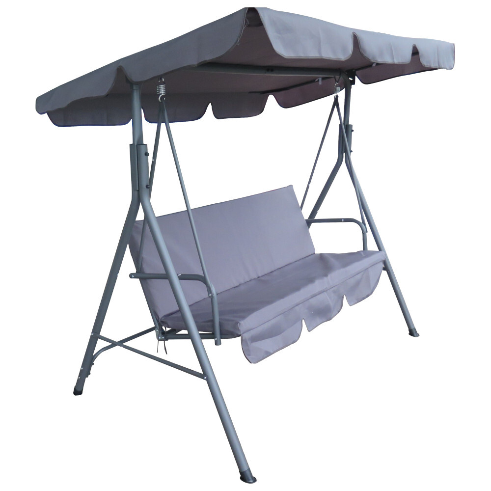 Hollywoodschaukel 3-Sitzer in anthrazit mit Stahlrahmen