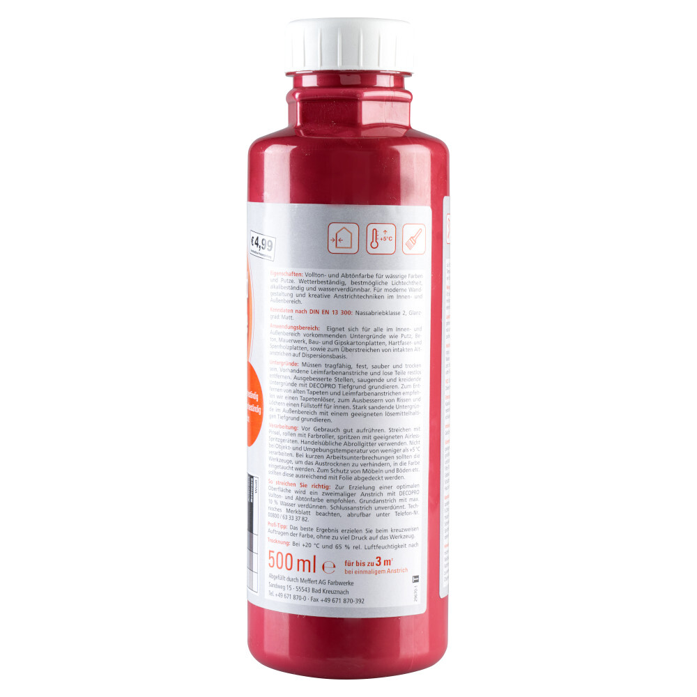 DECOPRO Vollton und Abt&ouml;nfarbe 500 ml weinrot innen und au&szlig;en image number 1