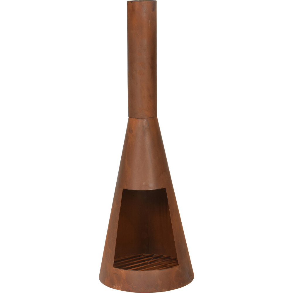 Terrassen-Kamin &Oslash;35 x 100 cm rostfarben