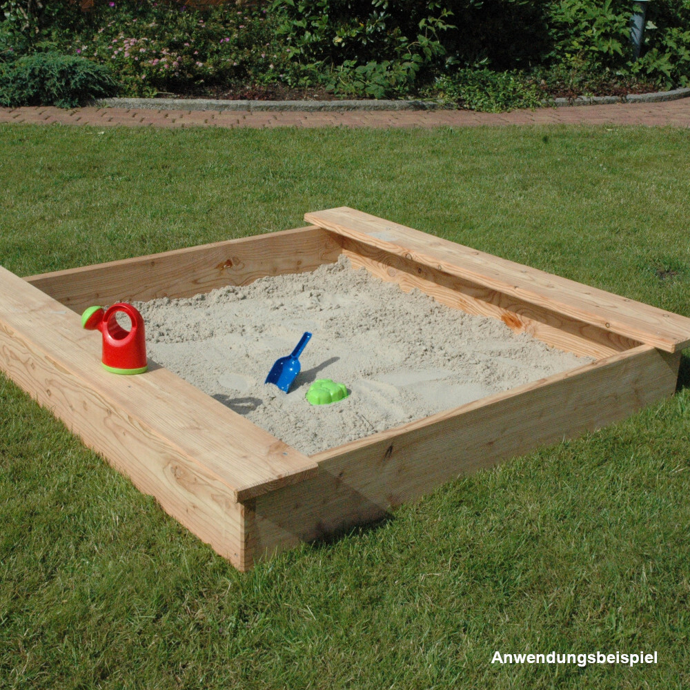 Sandkasten "Marius" mit Abdeckung,110 x 110 cm, aus Holz - B-Ware image number 3