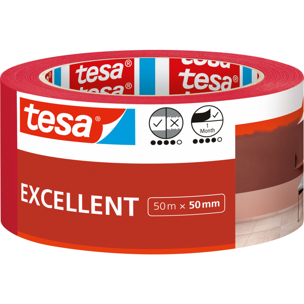 tesa&reg; Malerband Excellent rot 50 mm x 50 m