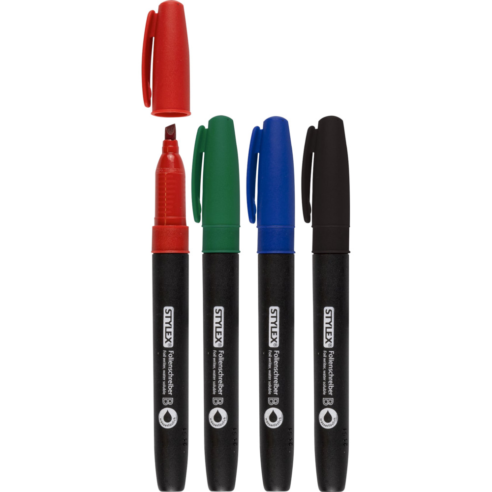 Folienschreiber 4er Set farbsortiert non-permanent
