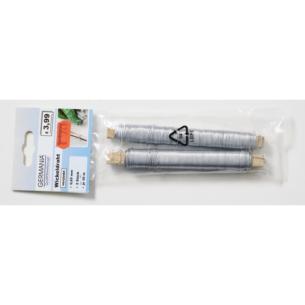 Wickeldraht 2 St&uuml;ck 30 m x 0,65 mm verzinkt image number 1