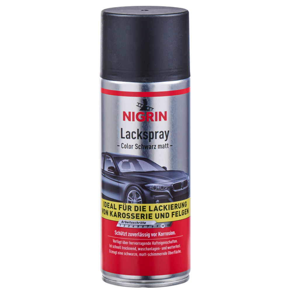 Nigrin Lackspray schwarz, matt, 400 ml