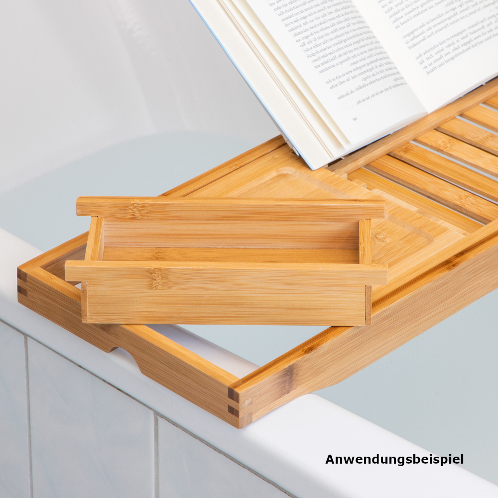 Badewannenablage von 70 bis 104 cm ausziehbar aus Bambus image number 4