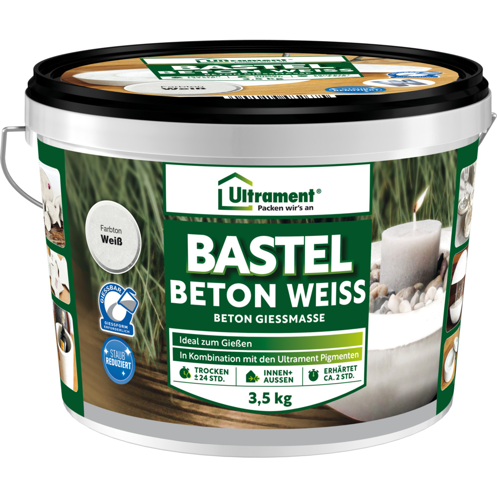 Bastelbeton wei&szlig; 3,5 kg pulverf&ouml;rmig im Eimer