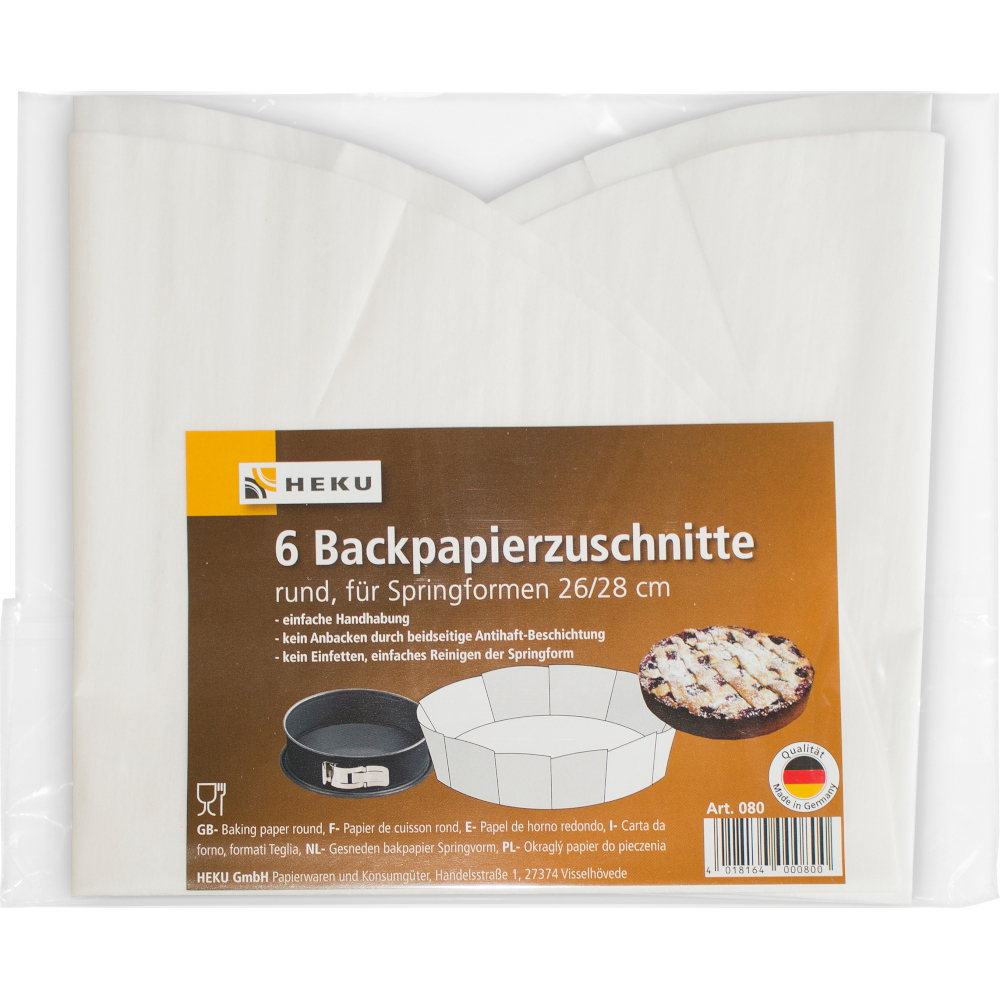 Backpapierzuschnitte rund f&uuml;r Springformen