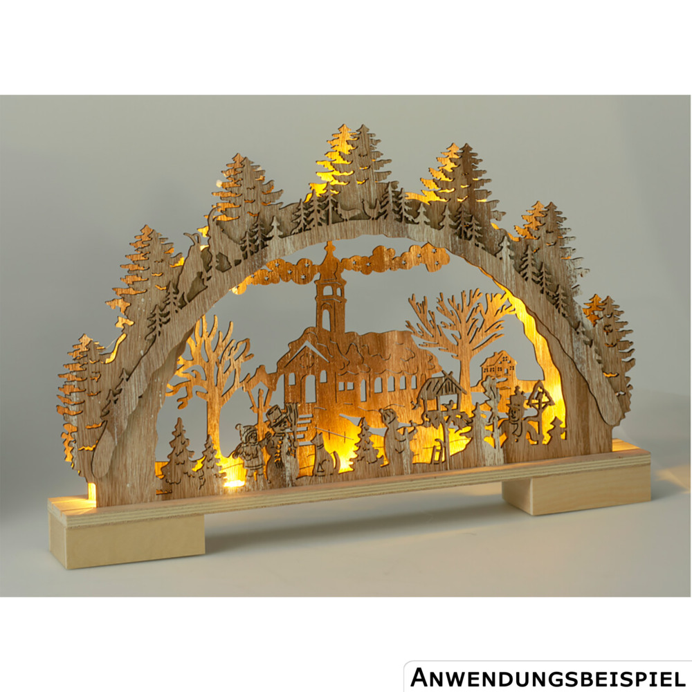 LED-Lichterbogen Weihnachtsdorf 27 cm, 2-fach sortiert image number 2