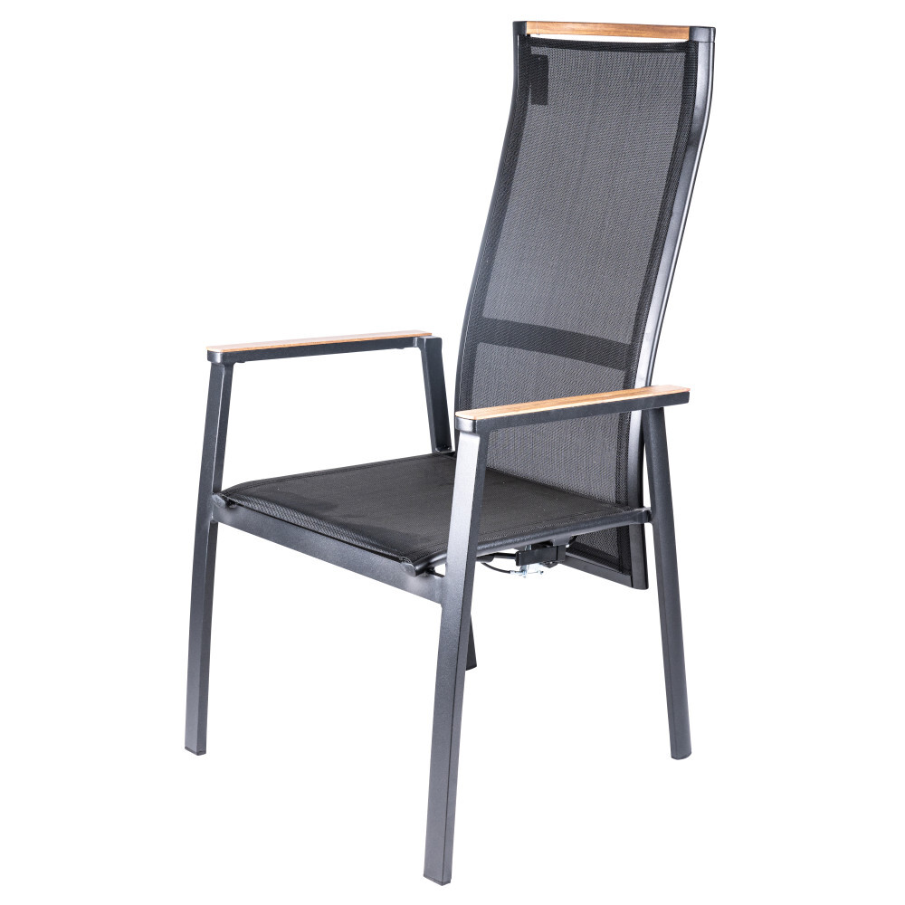 Gartenstuhl 4er Set verstellbare Lehne Holzoptik image number 2