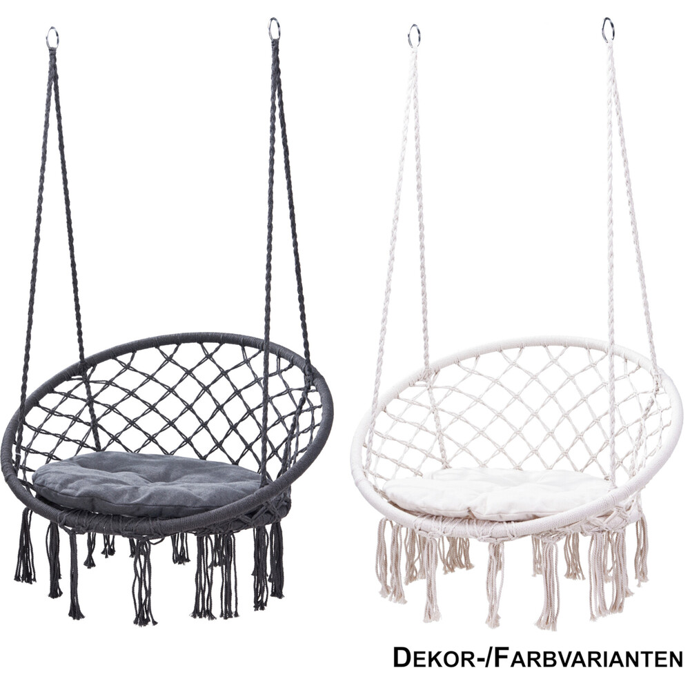 Schaukel-H&auml;ngesessel mit Sitzkissen und Befestigungsmaterial