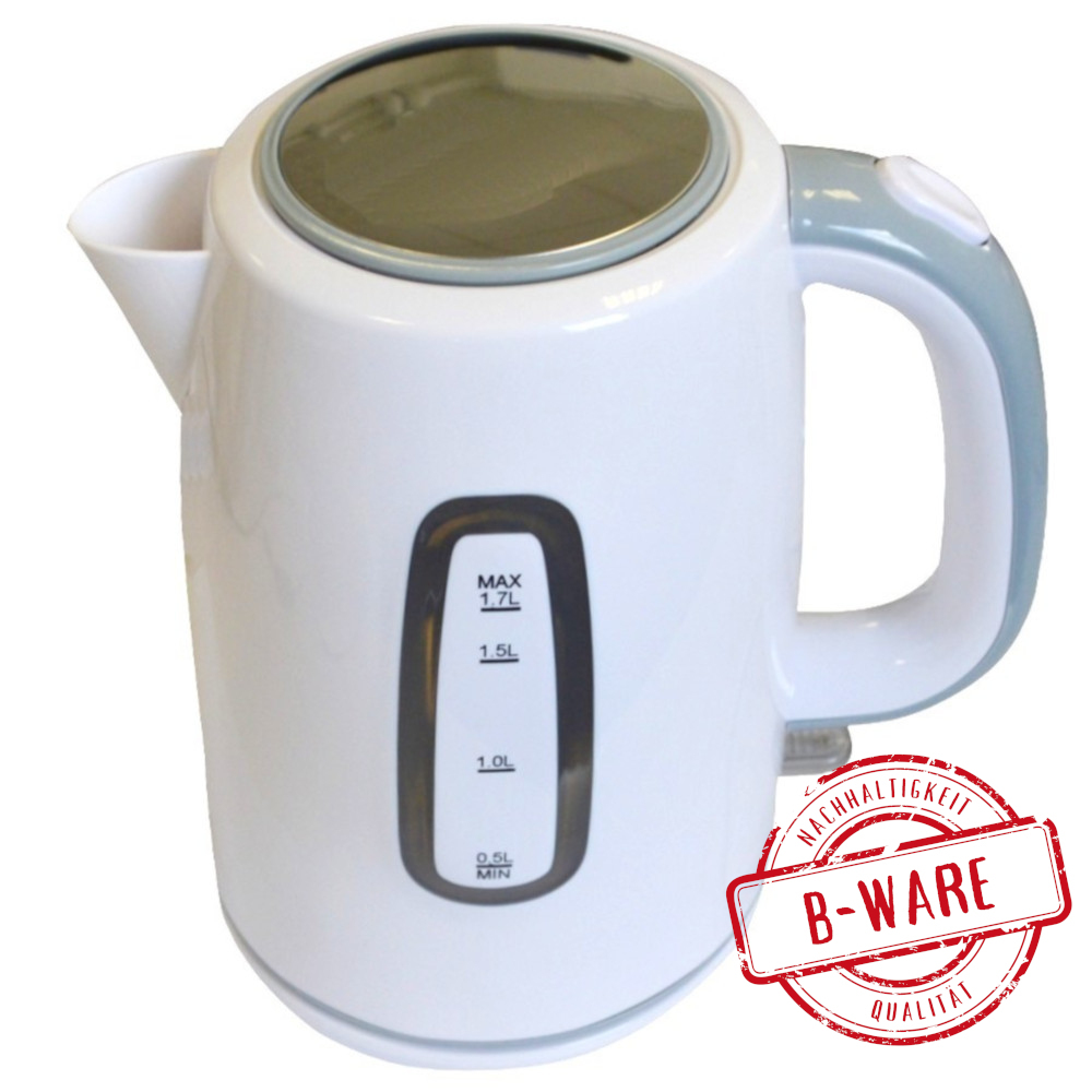 Wasserkocher 1,7 Liter 2200W in Wei&szlig; aus Kunststoff - B-Ware