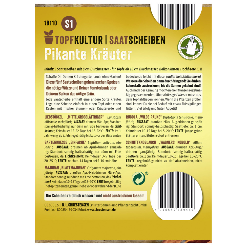 Saatscheiben pikanter Kr&auml;uter-Mix 5 Scheiben image number 1