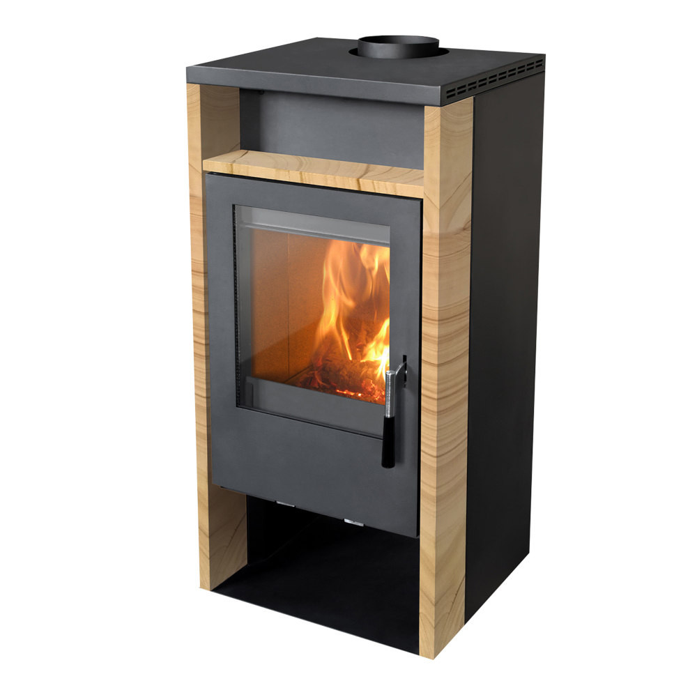 FIREFIX&reg; Kaminofen "RHEA" Sandsteinverkleidung
