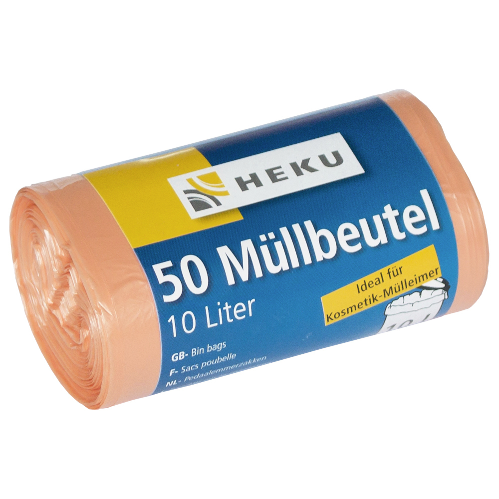 M&uuml;llbeutel 10 Liter 7&micro; 50 St&uuml;ck in orange