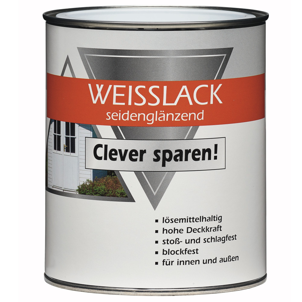 Wei&szlig;lack 2 Liter reinwei&szlig; seidengl&auml;nzend