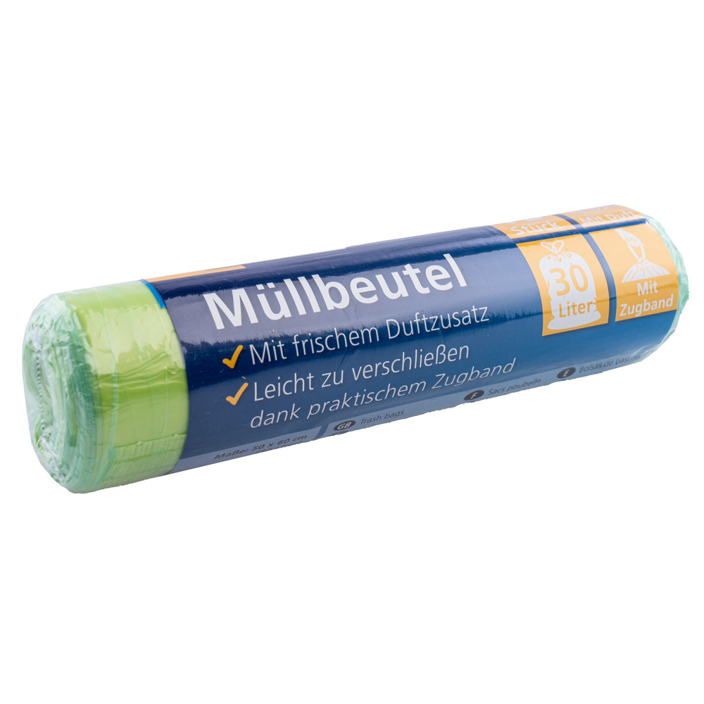 M&uuml;llbeutel 30 Liter 15 St&uuml;ck mit Zugband und Duft